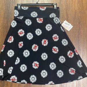 Lularoe azure NWT black with red and white design. Sz Large